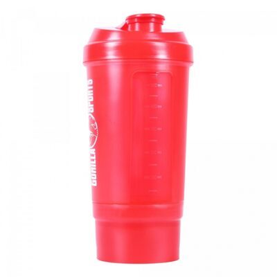 Protein Shaker 500ml mit Pulverfach Rot